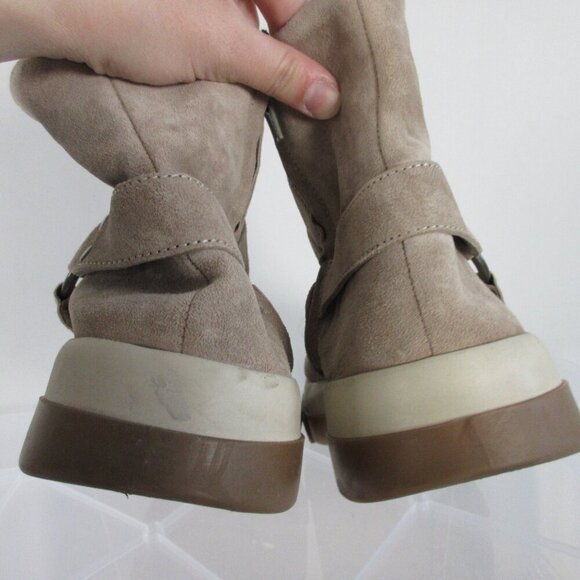 Free People Women Boots 9.5 Taupe Suede Leather Bodhi Harness Ankle Booties 1240 - Picture 5 of 11